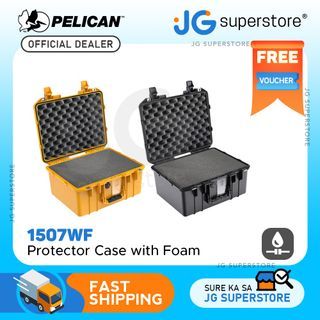 Pelican Air HPX Polymer Superlight Watertight Case with Pick-N-Pluck Foam (BLACK and YELLOW) | Model - 1507 WF | JG Superstore