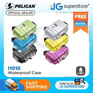 Pelican i1010 Waterproof Case Crushproof Hard Casing with Rubber Liner, Lid Organizer, External Headphone Jack for MP3 Players Earphones (6 Colors Available) | JG Superstore