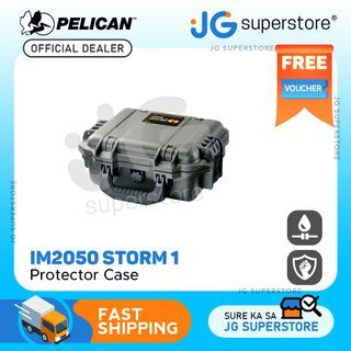 Pelican iM2050 GoPro Protector Storm Case Airtight and Watertight Hard Casing with Foam and Attached Vortex Valve for GoPro HERO Action Camera Gear (GP1 / GP2) (Black) | JG Superstore