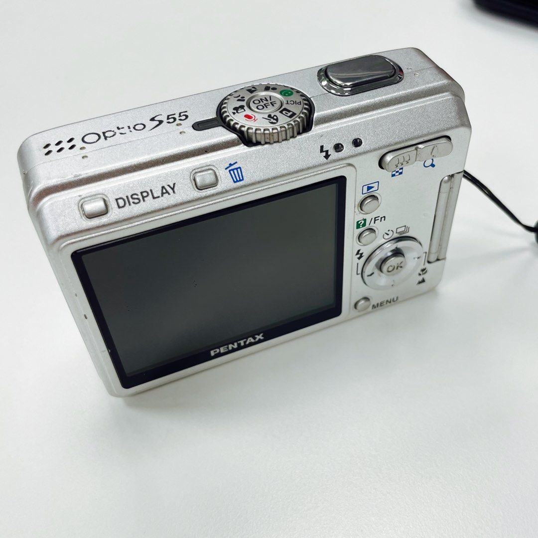 Pentax Optio S55 數碼相機, 只需2 枚AA 電池, 機身130 Gram, 攝影器材