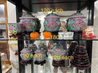 Peranakan nyonyaware porcelain kamchengs spoons cups basin pot etc collectibles lot sale decluttering