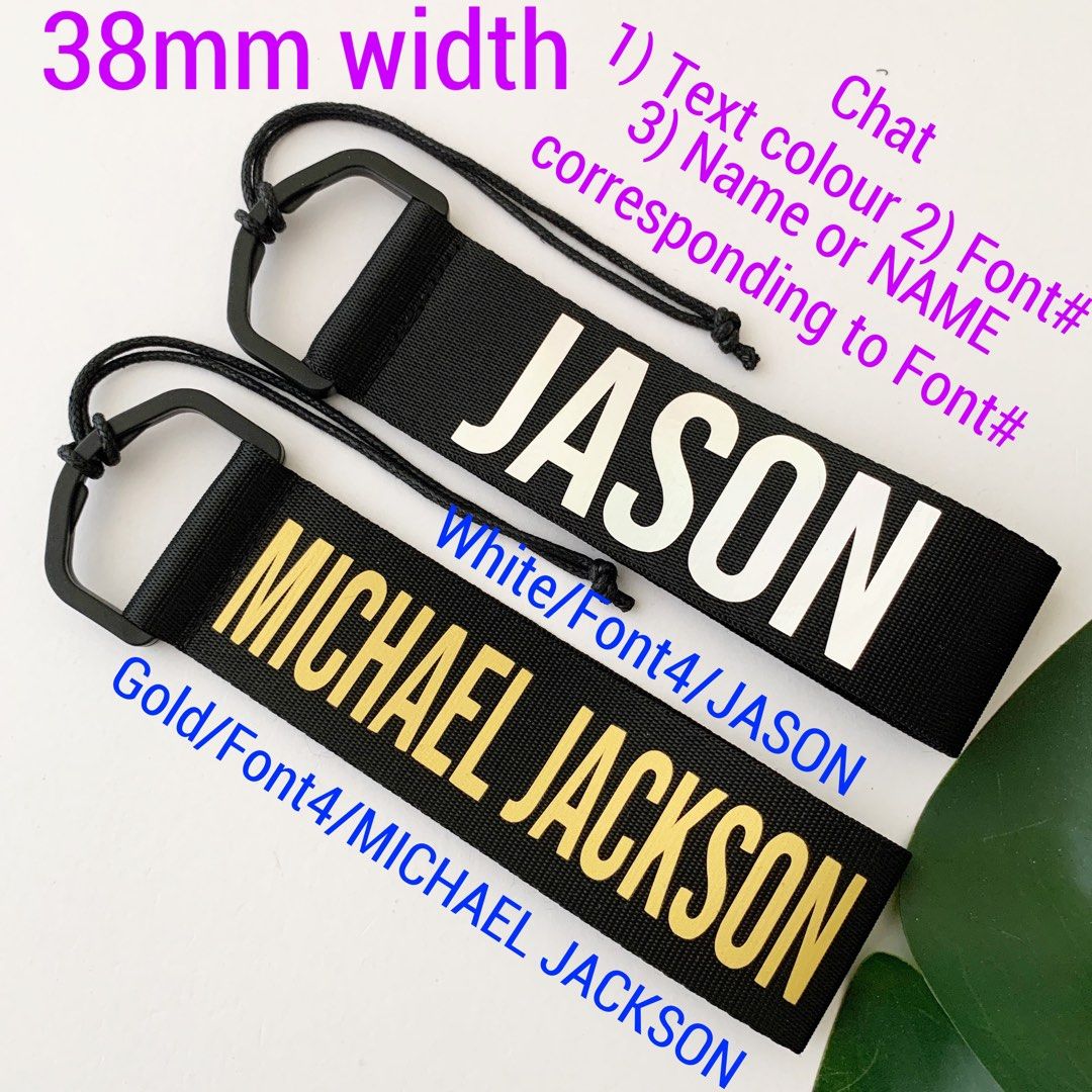Personalised Name Luggage Tag Velcro Bag Tag Customised Travel Farewell gift 38mm width w/Hook