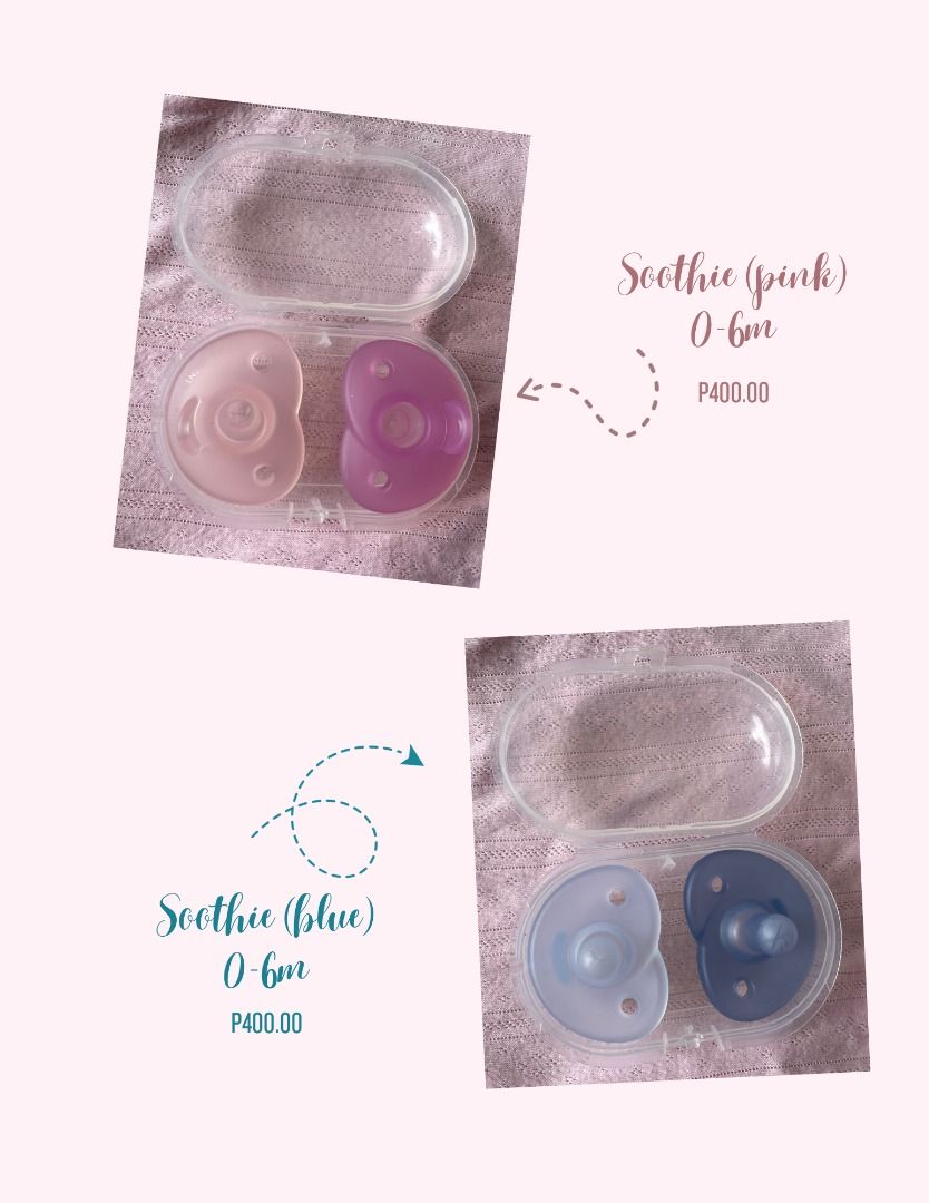 PHILIPS AVENT Assorted pacifiers & soothies (Category: Soothers & Pacifiers) located in Marikina City. Submitted by libidibi (Listing ID 1257692334, Image 3). Description: These are all authentic Philips Avent soothies/pacifiers (brandnew/used once or twice). Kindly wash/sterilize before use Ultra Air 6-18m (sealed) - P500.00 Classique 6-18m (sealed) - P350.00 bought in the US SOLD Soothie blue 0-6m (opened) - P400.00 SOLD Ultra Air 0-6m (opened)