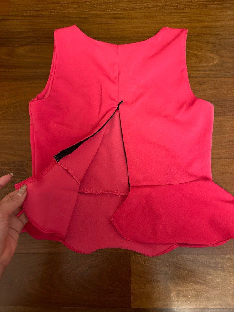 Pink peplum top, Women's Fashion, Tops, Other Tops on Carousell