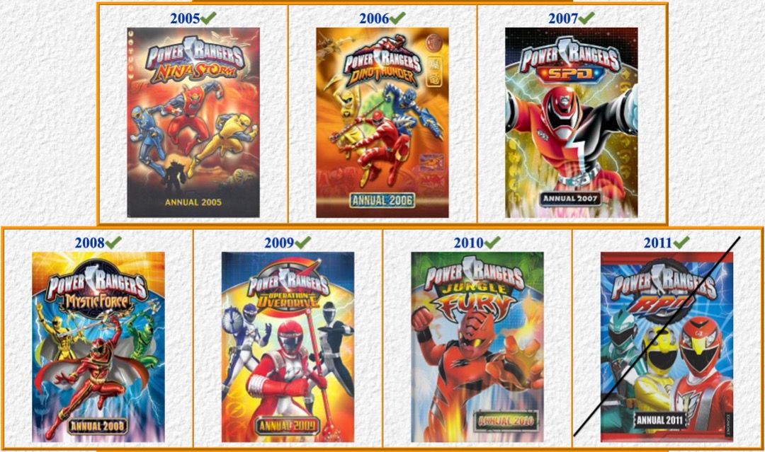 Power Rangers Annuals, Hobbies & Toys, Books & Magazines, Fiction & Non ...