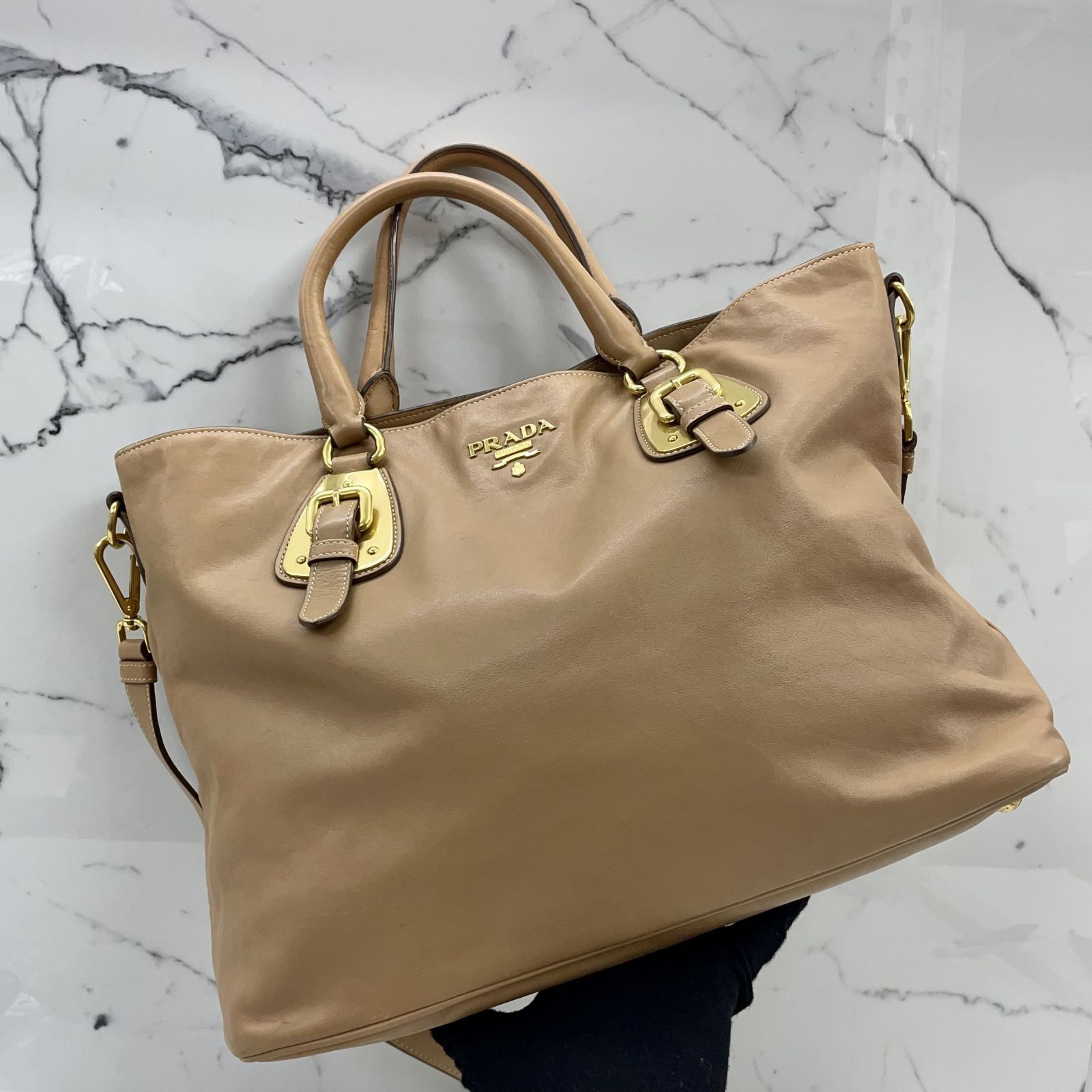 Prada tan shoulder store bag