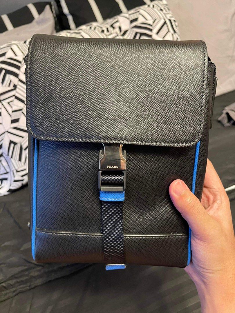 Prada buckle store flap crossbody bag