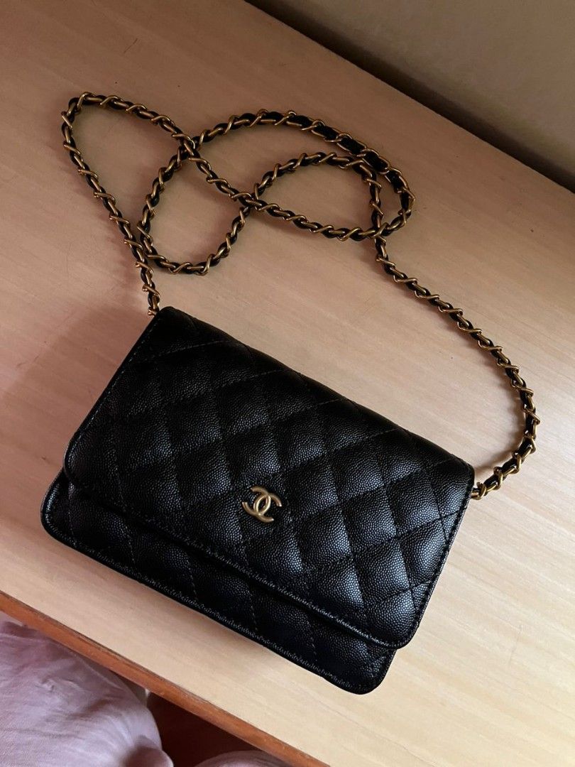 Preloved Bundle Chanel Wallet On Chain WOC Black Caviar Leather Gold  Crossbody Chain Bag, Women's Fashion, Bags & Wallets, Cross-body Bags on  Carousell