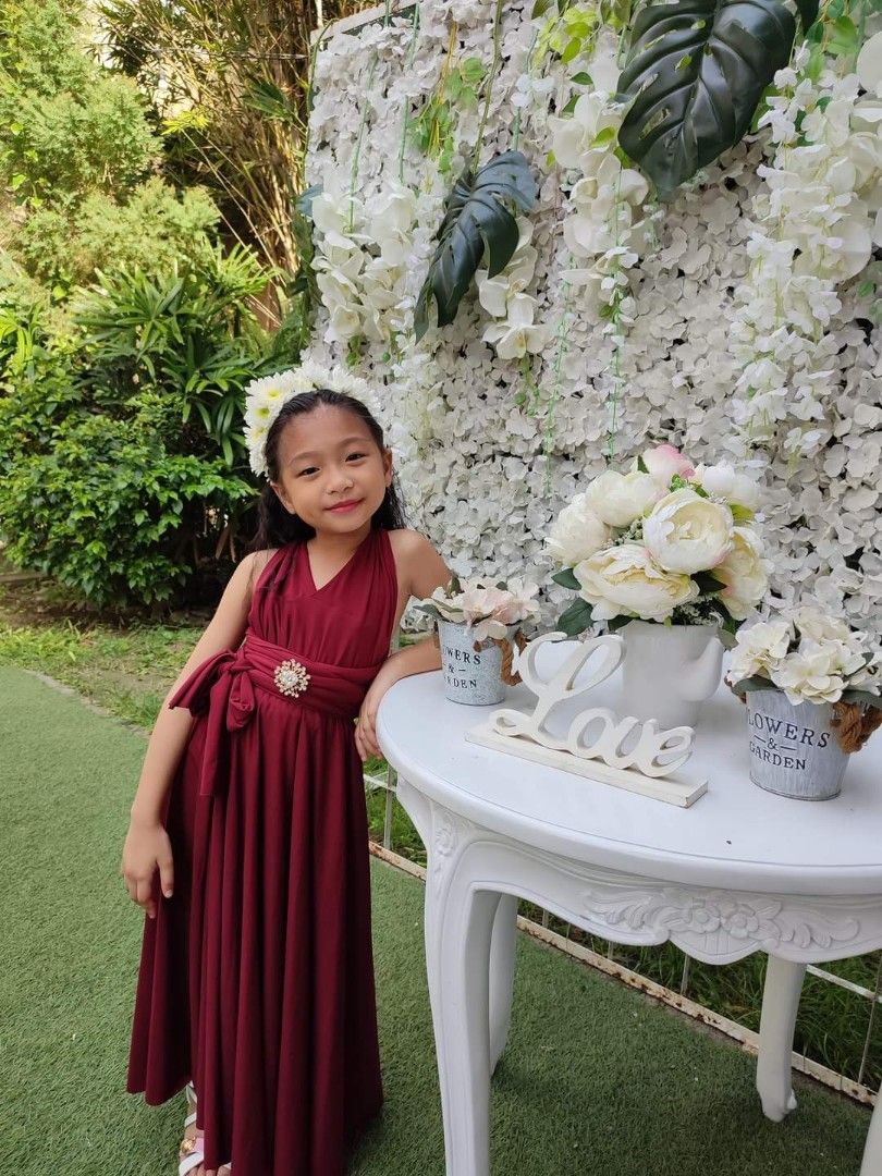 Infinity dress clearance for kids maroon