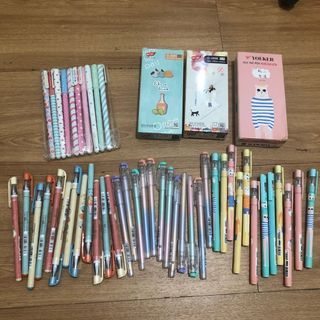 Pulpen gel - 46 pcs - warna hitam dan campur