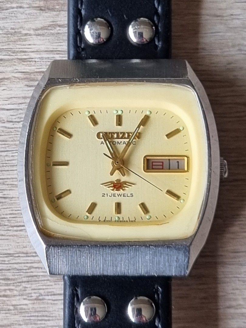 RARE Vintage 1970s Citizen Automatic 21 Jewels TV Case Watch 100 Working