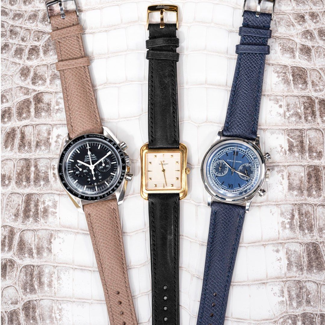 Ready Made Sandstorm and Midnight Storm Epsom Black Carbon Pueblo Universal leather straps Luxury Watches on Carousell