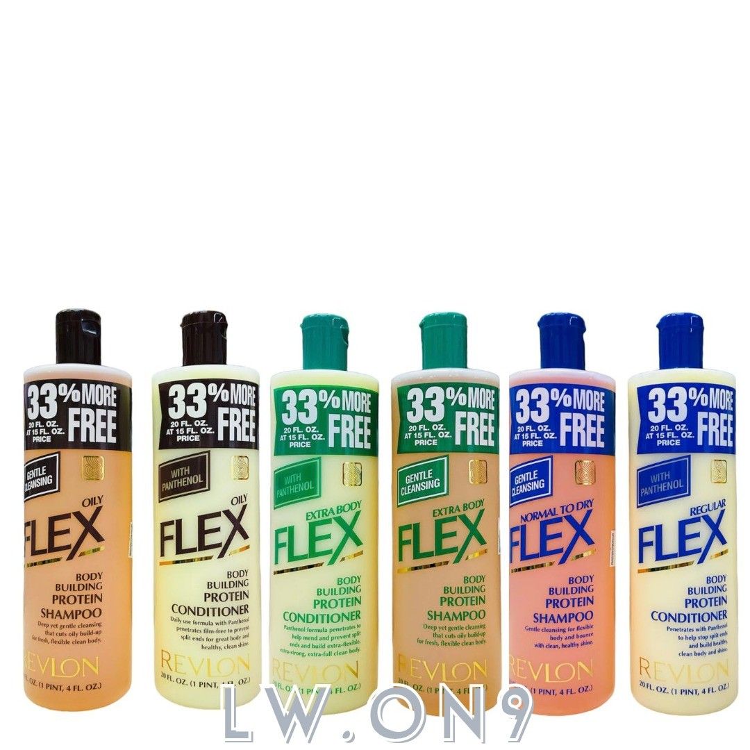 REVLON FLEX GENTLE CLEANSING BODY BUILDING PROTEIN SHAMPOO/ CONDITIONER