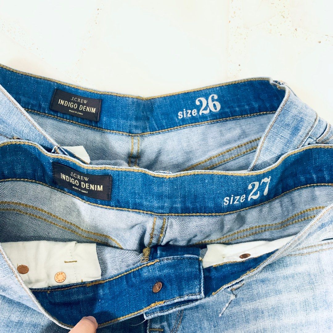 J crew indigo denim shorts top