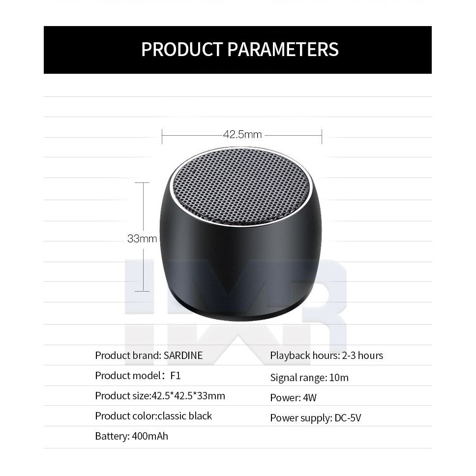 Sardine F1 Gemini Portable Bluetooth Speaker Tiny Size Surround