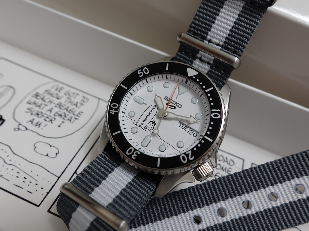 Snoopy x Seiko 花生漫畫（史諾比）55週年限量版手錶, 男裝, 手錶及