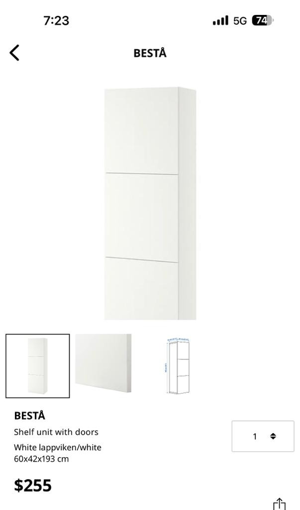 Selling Ikea shelf unit with doors, Furniture & Home Living, Furniture