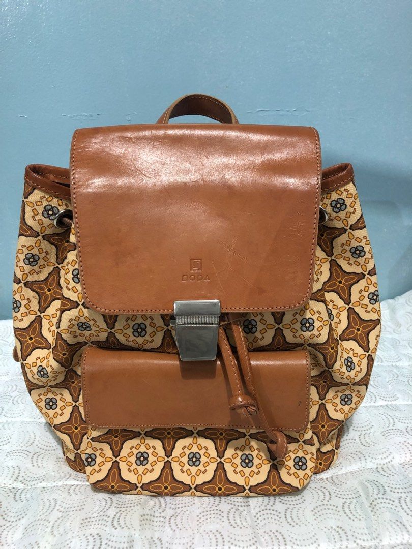 Small backpack canvas learher combination