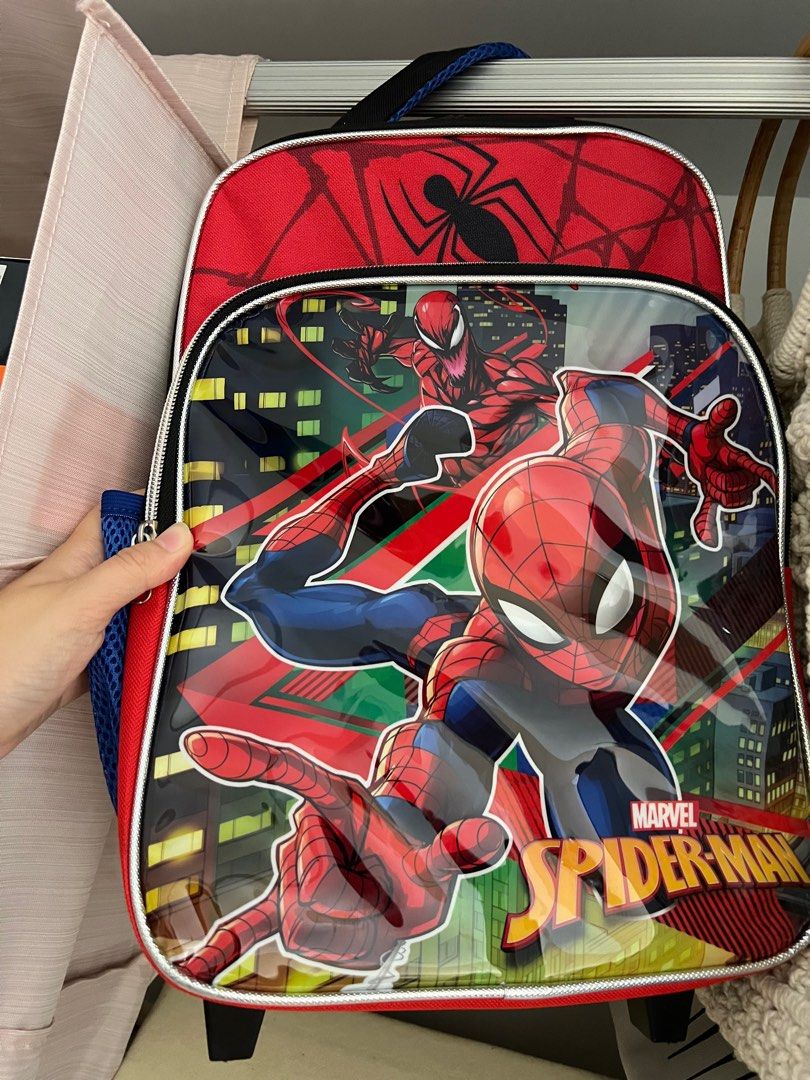 Spiderman trolley sale school bag