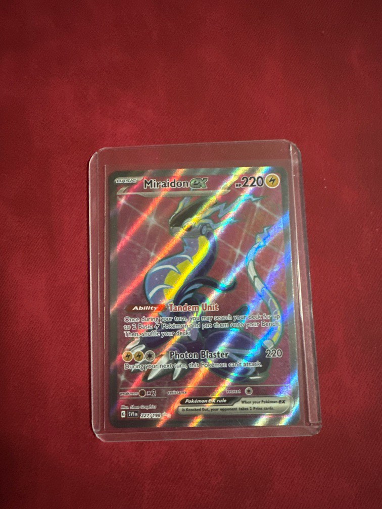 Pokémon TCG Full Art Miraidon ex 227/198 Scarlet & Violet Pokemon Card NM/M
