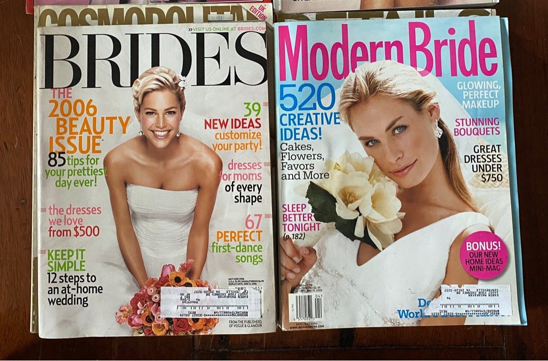 Take all Wedding magazines (Category: Magazines) located in Manila. Submitted by ysabellesthings (Listing ID 1257840190, Image 3). Description: Old wedding magazines 5 pcs No torn pages but stored for a very long time. Pls manage your expectations For pick up in Kawit Cavite or Malate Manila Or via grab/lalamove/jrs/lbc .