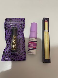 Tarte mascara + lipstick + setting spray