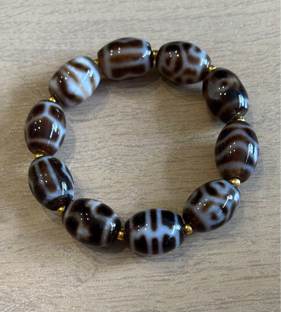 dZi beadsジービーズ 西蔵 玉髄 上肯 赤龍紋 陰陽太極図天珠（板