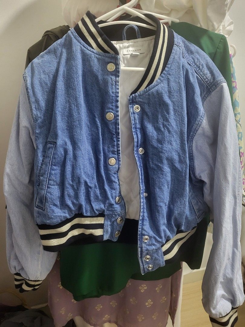 Topshop Bomber Jacket Denim