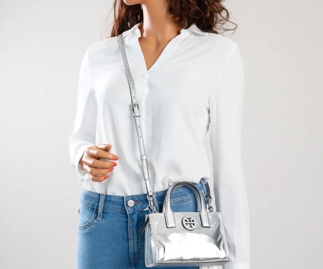 Tory Burch Ella Nylon Metallic Mini Tote 2 ways Crossbody Bag Luxury Bags Wallets on Carousell