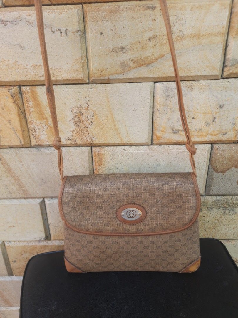 Vintage 1980s GUCCI GG Web Monogram Leather Crossbody Two 