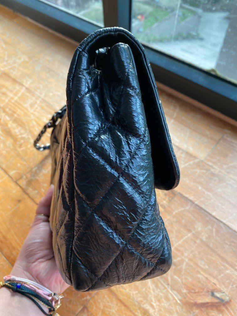 Vintage Chanel CC Jumbo Flap Bag in Crumpled Calfskin, Luxury