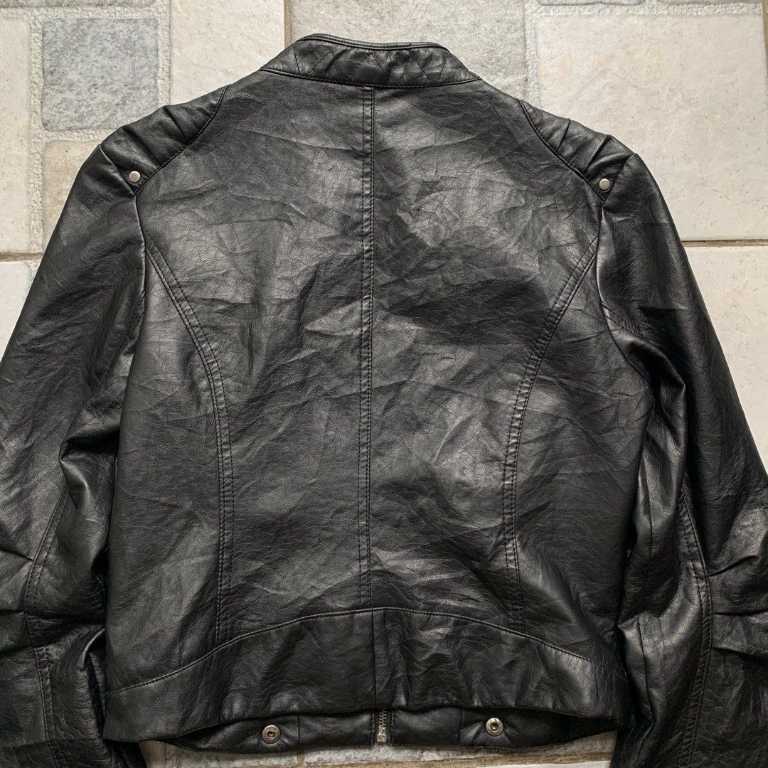 Vintage Paris Blues Faux Leather Jacket