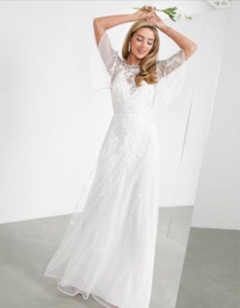 Asos edition floral applique wedding dress shop