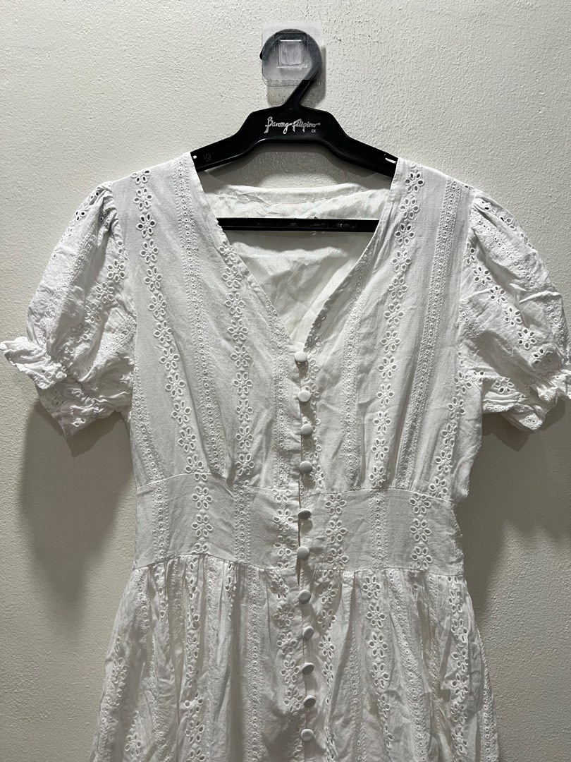 Cotton Eyelet Puff Sleeve Dress main image 1