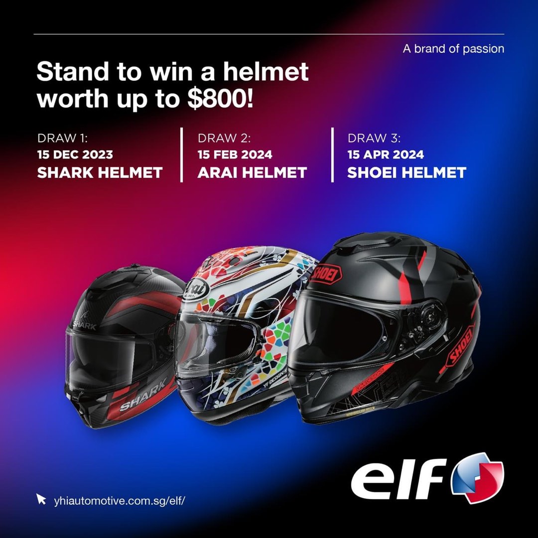 Win Branded Motorcycle Helmet W Elf Motorcycle & Scooter Engine Oil