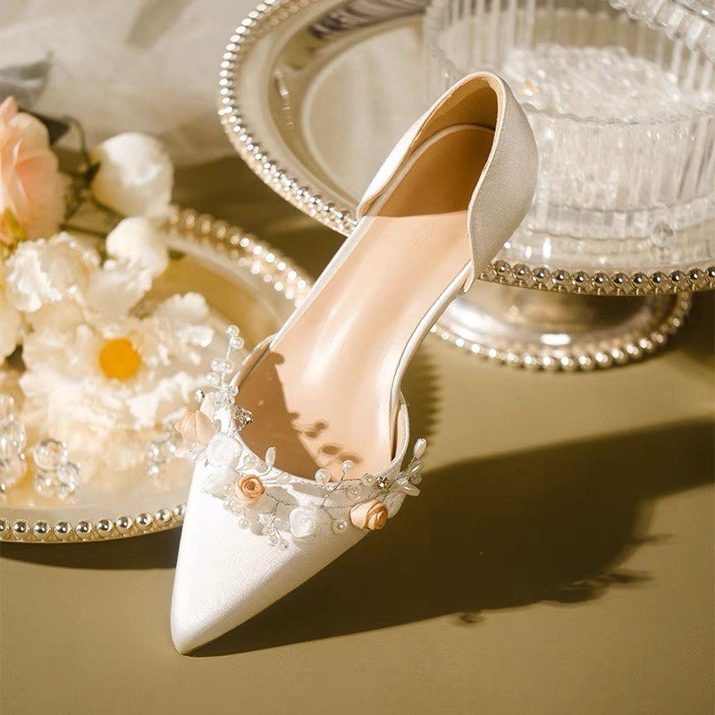 Gold flat deals bridal shoes