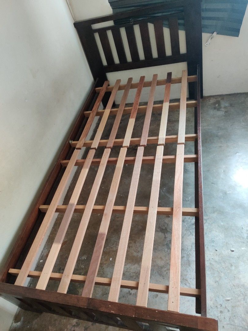 Wooden bed frame for sale, Furniture & Home Living, Furniture, Bed Frames & Mattresses on Carousell