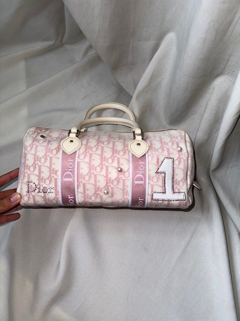 Y2K Authentic Christian Dior Vintage Pink Girly Monogram Diorissimo Boston  Bag, Luxury, Bags & Wallets on Carousell