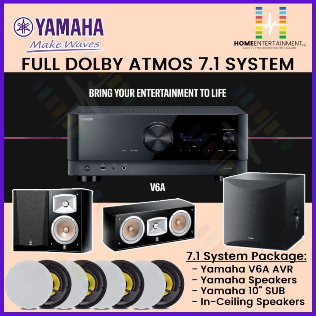 YAMAHA 7.1 DOLBY ATMOS SYSTEM WITH LEFT CENTRE RIGHT IN CEILING 6