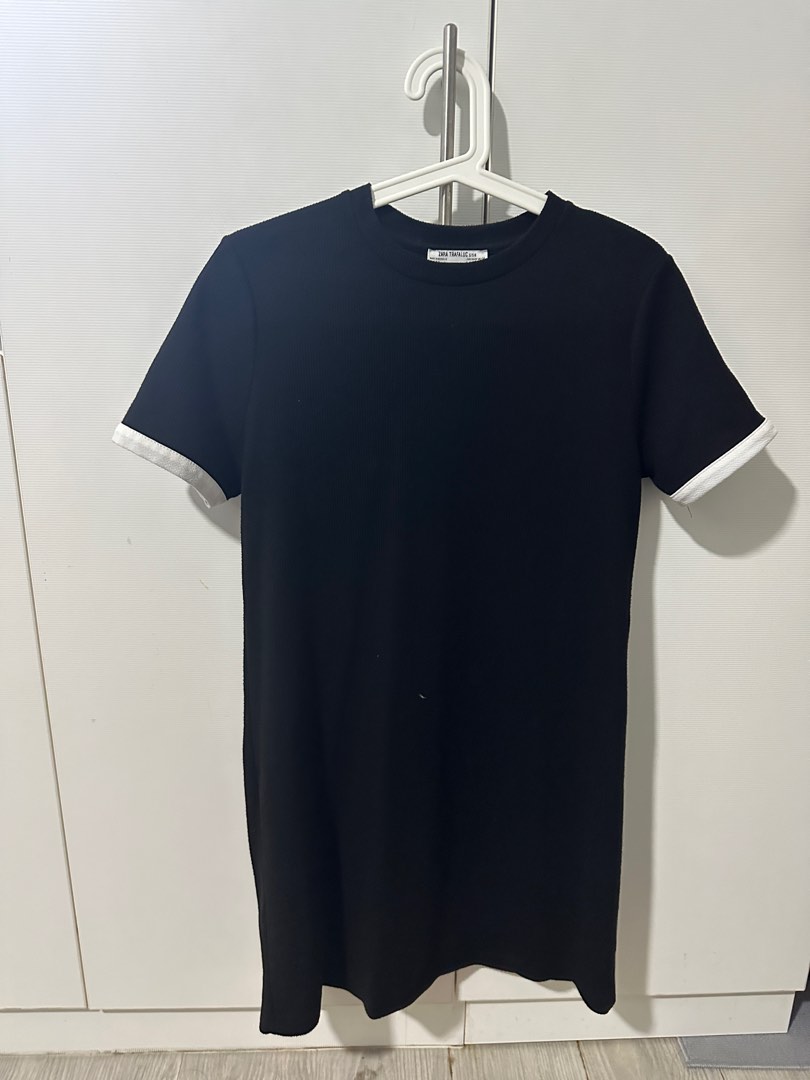 White t shirt contrast dress zara on sale