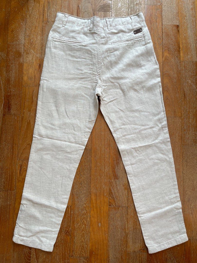 Zara Cotton Linen Pants Men s Fashion Bottoms Trousers on Carousell