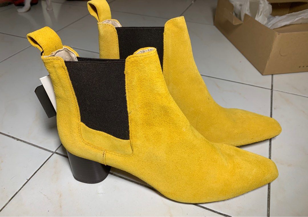 Zara leather heel boots