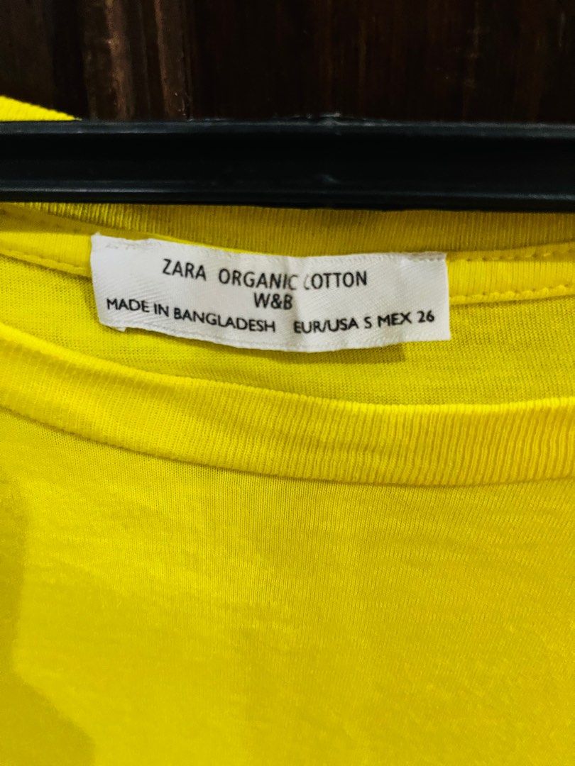Zara Neon Yellow Top (Category: Shirts) located in Pasig City. Submitted by lisaaa7 (Listing ID 1257699830, Image 2). Description: Color: Neon Yellow Material: Cotton Rfs: Doesnt fit me.