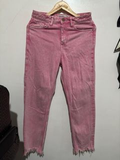 ZARA Pink Distressed Washed Jeans Men