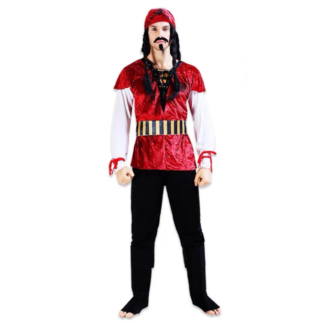 Halloween Festival Pirate Masquerade Ball Cosplay Captain Hook Wig