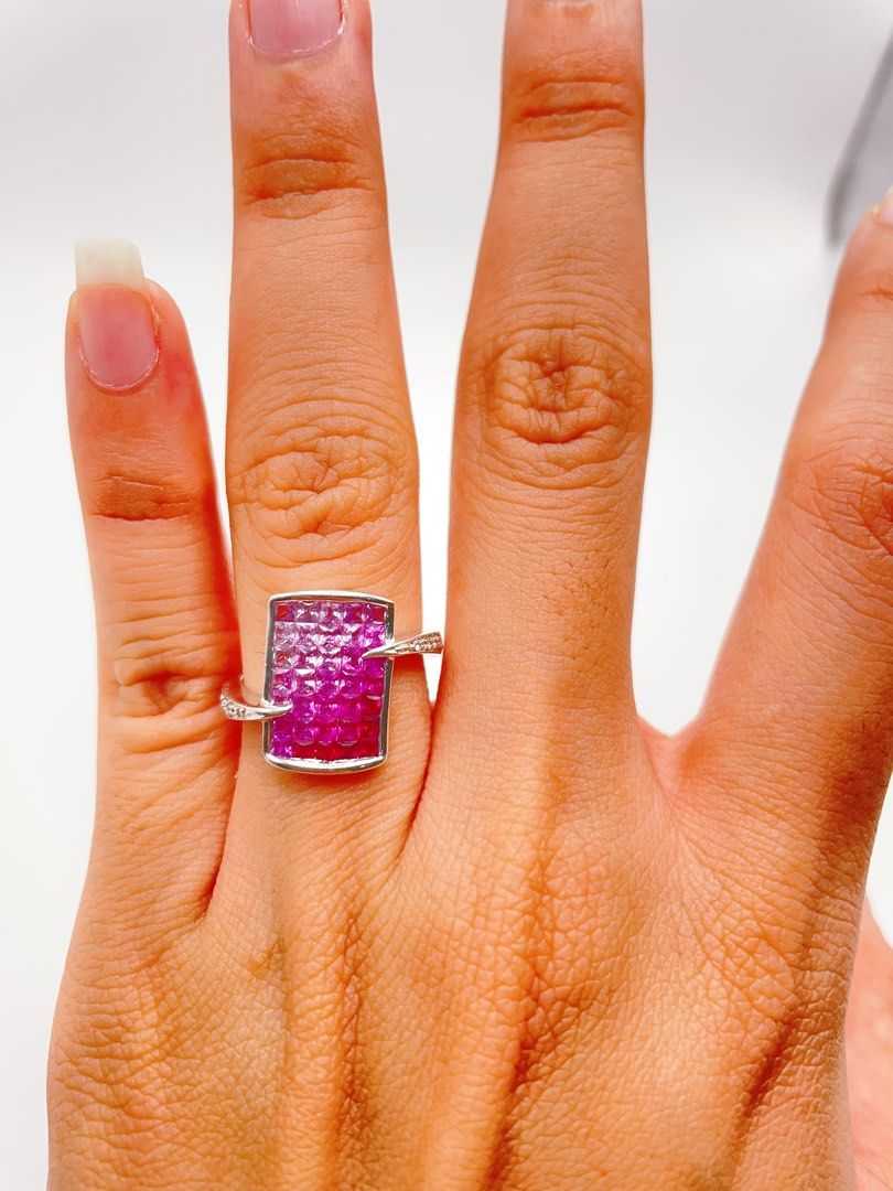 Rectangle ruby hotsell ring