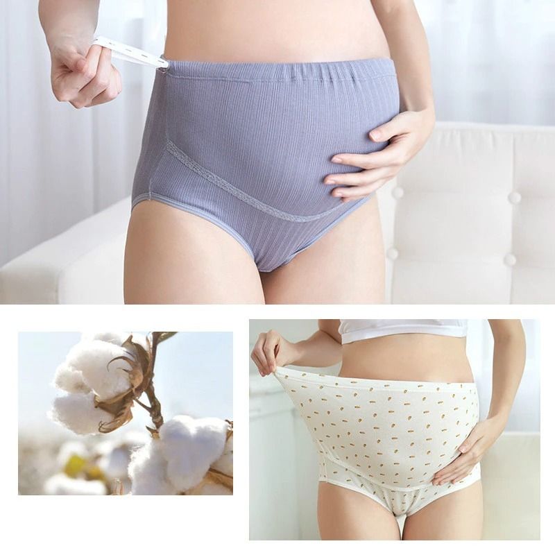 3pcs/Pack Cotton Maternity Panties High Waist Adjustable Belly