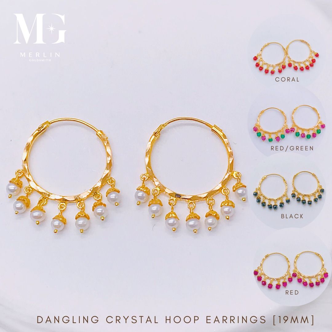 Red crystal new arrivals hoop earrings