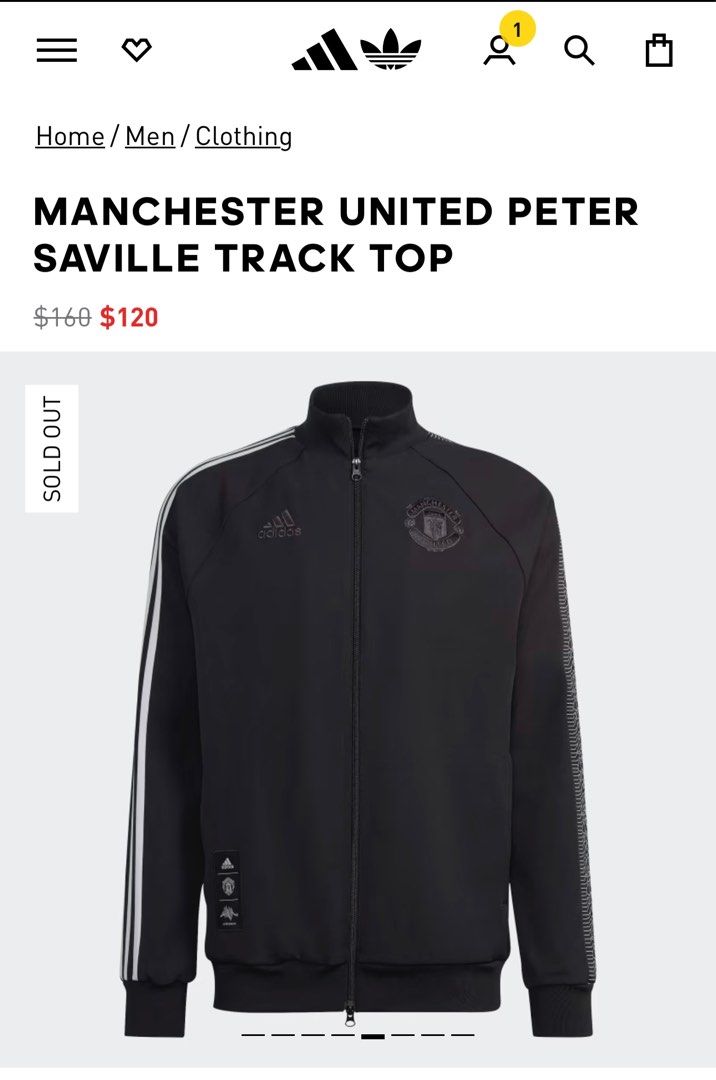 Adidas Manchester United x Peter Saville jacket (black), Men's Fashion, Coats, Jackets and