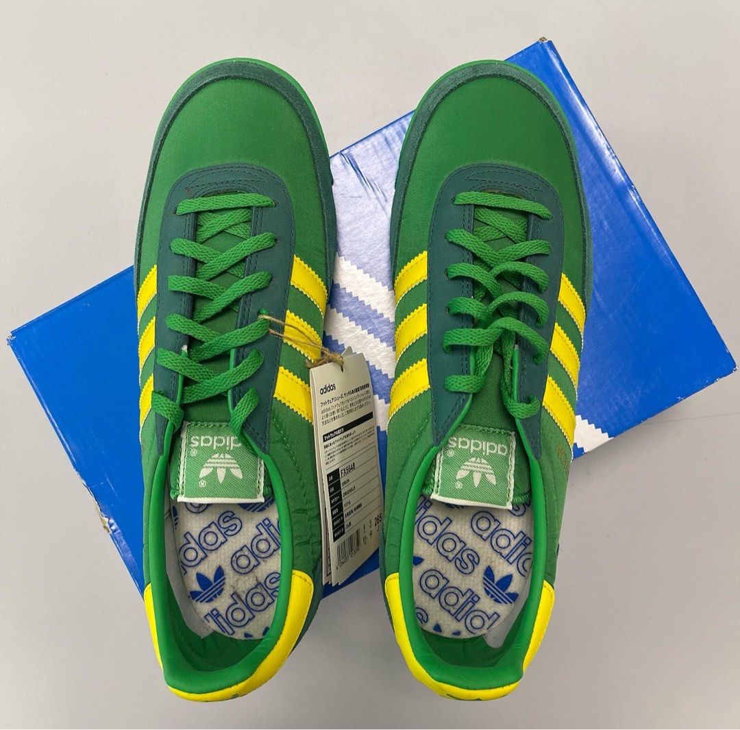 Adidas jeans trainers green and yellow clearance